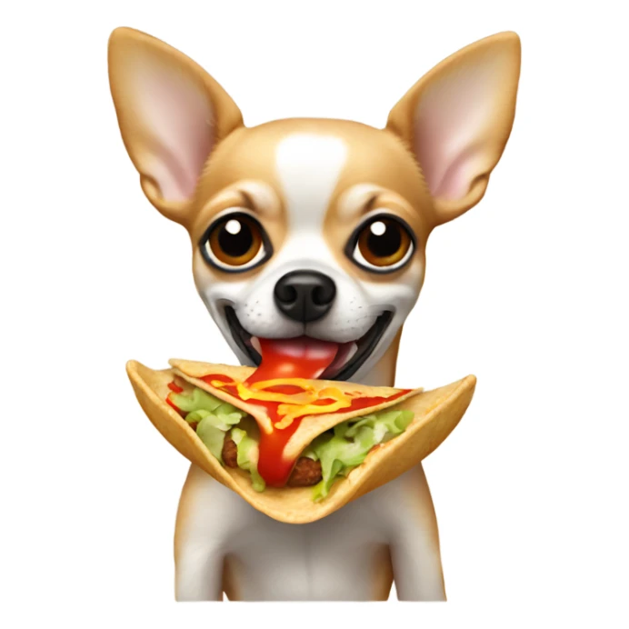 Chihuahua eating a taco with hot sauce sticker