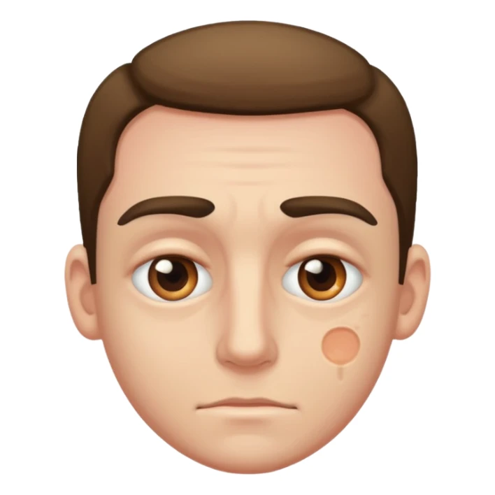 ecchymosis near the man's eye sticker