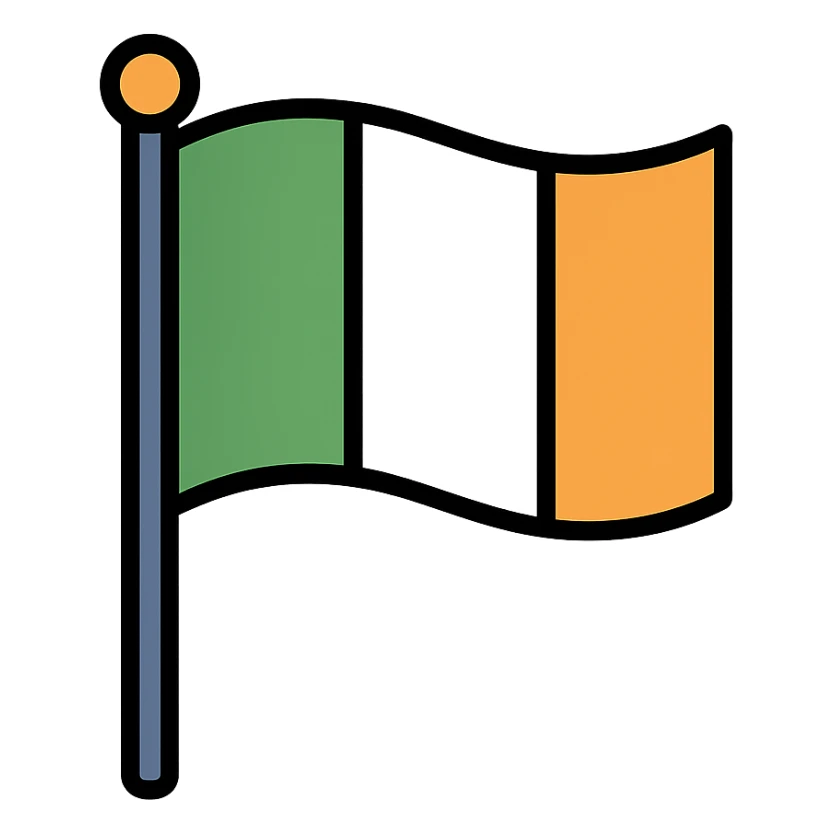 Irish flag on a pole sticker