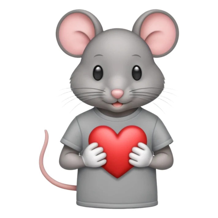 Una ratita con camiseta que ponga R15 y que mande un corazón sticker