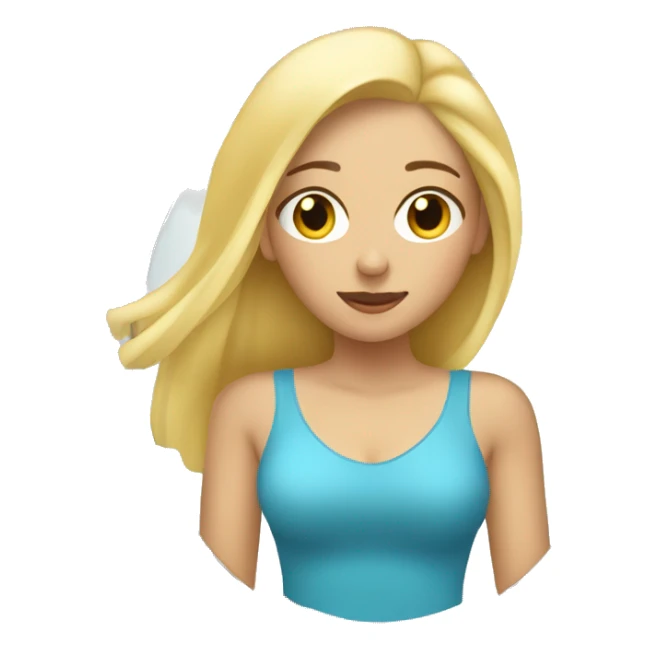 blond woman looking with the mirror in the hand  sticker