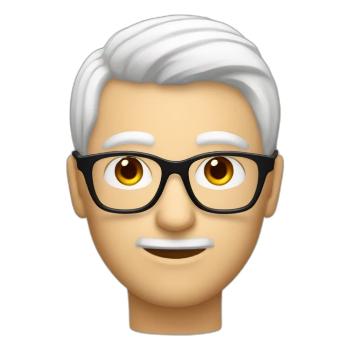 Cara Hombre blanco pelo canoso de punta gafas rojas y negras sticker