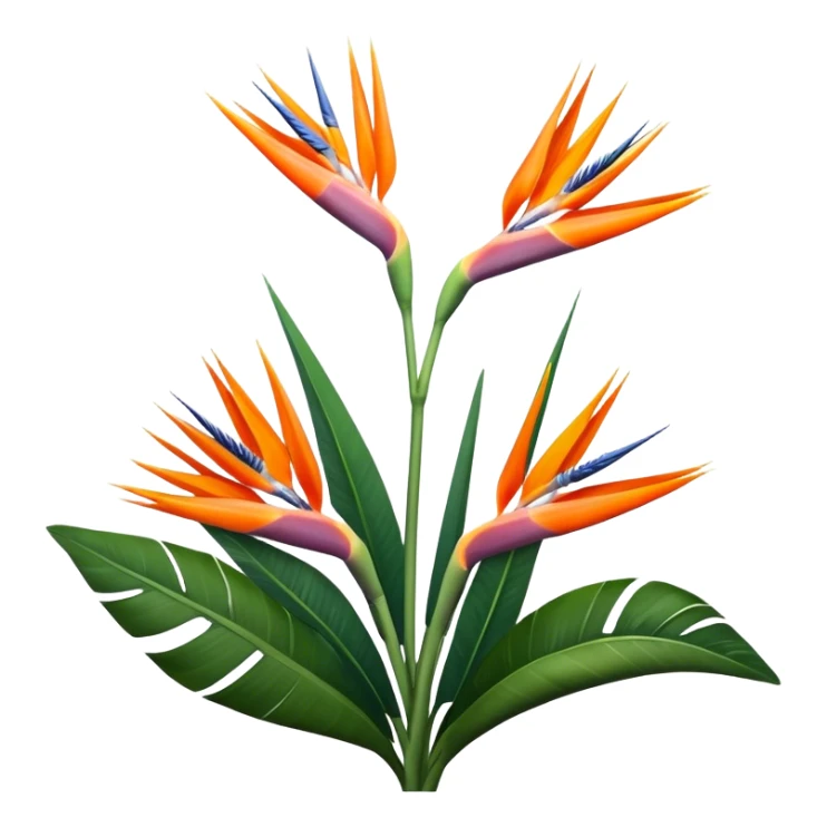 luxuriant, big bouquet Strelitzia Reginae, stem, leaf sticker