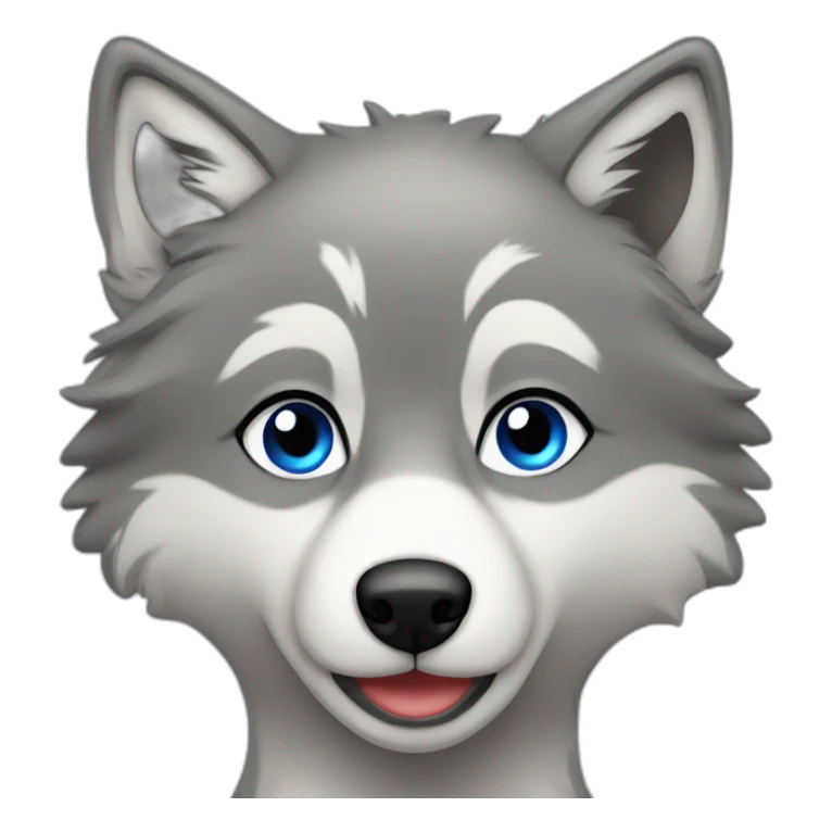 Female grey wolf blue eyes sticker