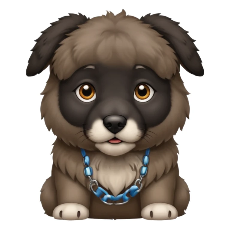 A dark-colored Caucasian Shepherd puppy with cropped ears sticker