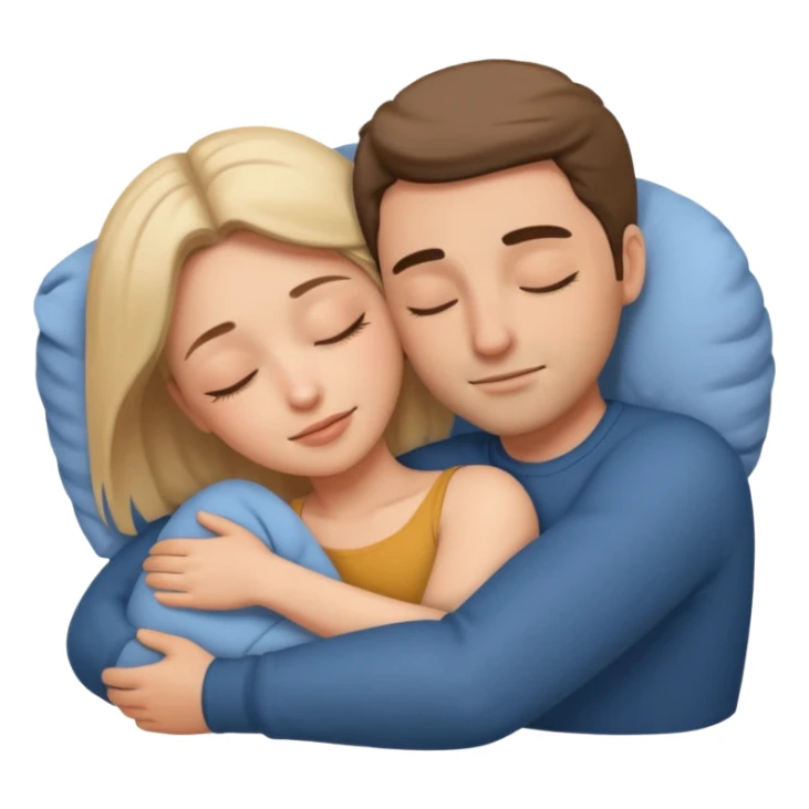 Deep hug on sleep of couples sticker
