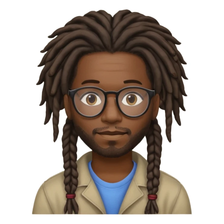 Black m’en with glass and locks the hairstyle sticker