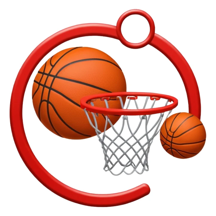 traffic sign style emoji prohibiting playing basketball sticker