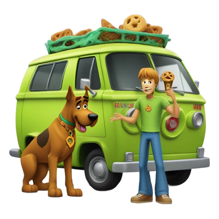 Shaggy and Scooby-Doo and the Mystery Machine sticker