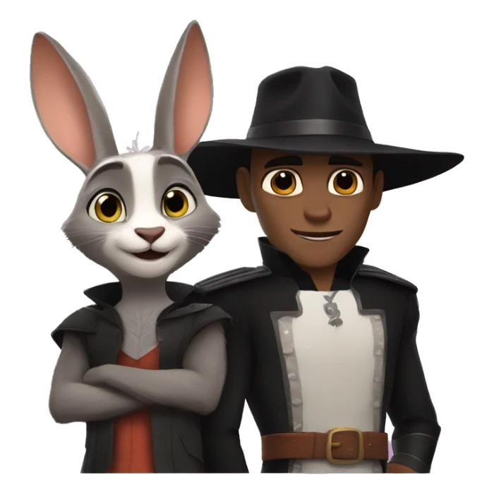 Coneja y zorro humanizados de Zootopia. sticker