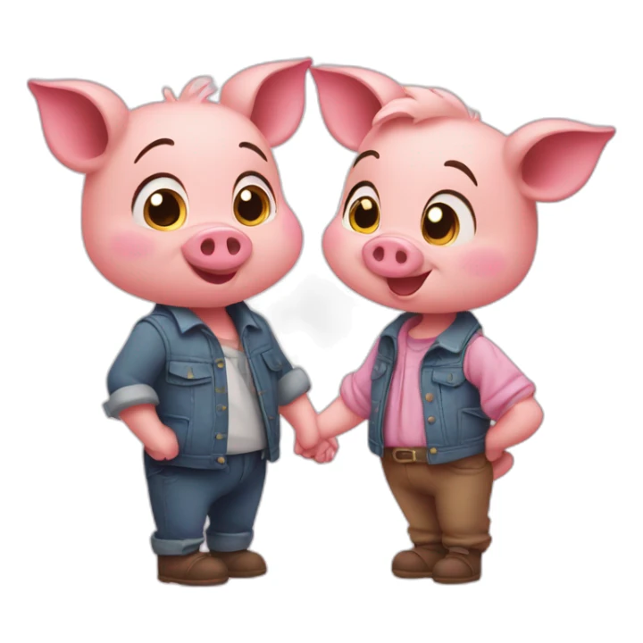 Disney 2 Pigs in love  sticker