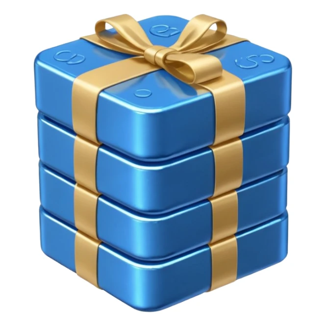 blue coins credit in a package sticker