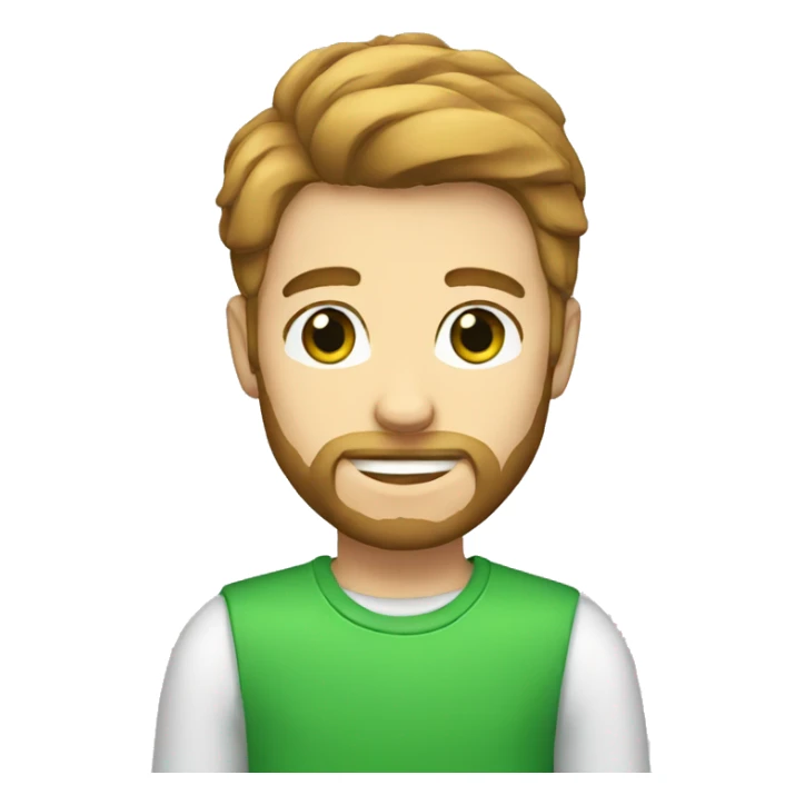 Guy with light brown hair and a beard green eyes sticker