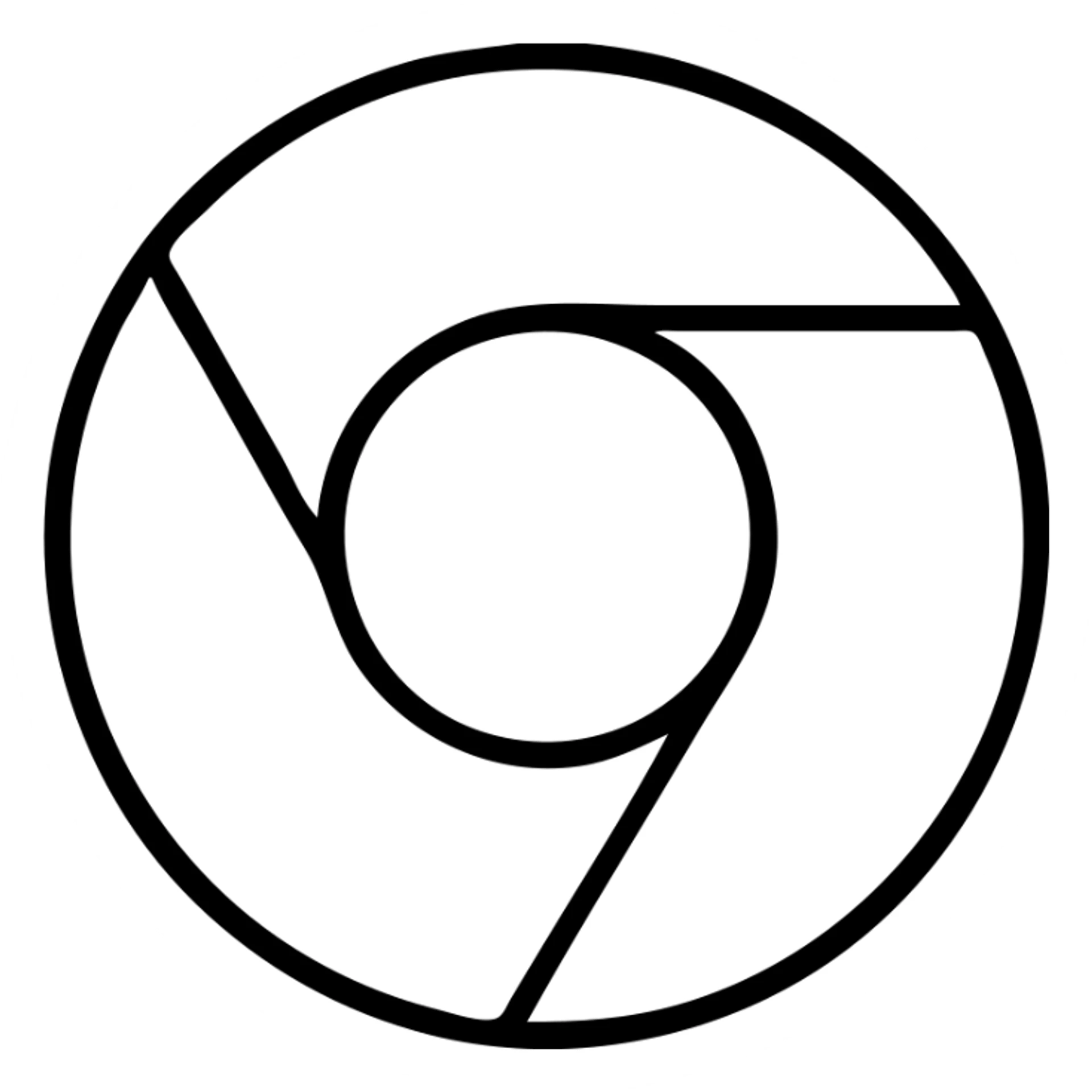 Google Chrome browser icon, modern icon style, clean lines, simple color palette, easily recognizable, no text sticker