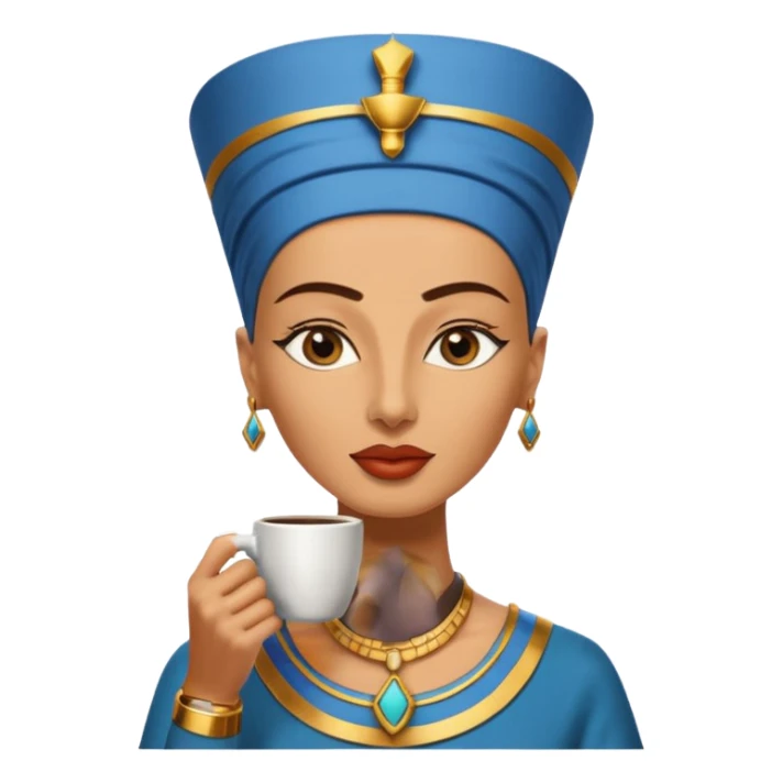 Nefertiti egypt woman drink coffee sticker