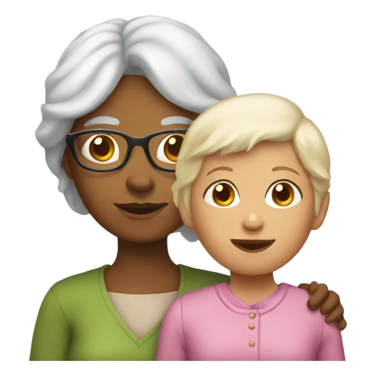 Grandmother with a girl sticker