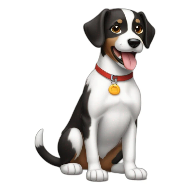 Perro marrón y negro callejero con cola corta sticker