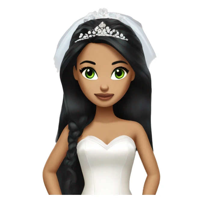Bratz, bride, black hair, olive skin, green eyes sticker
