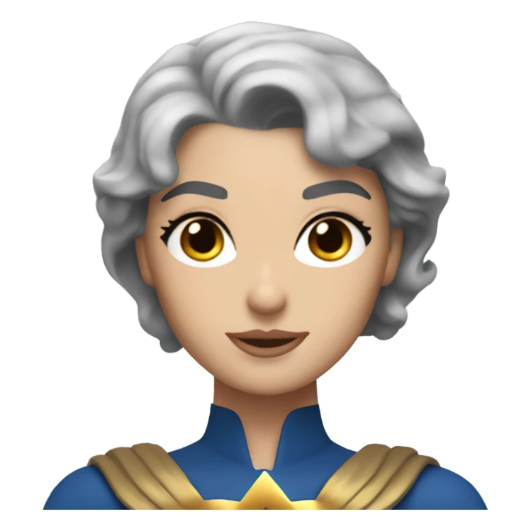 wonder Woman with short grey hair and blue eyes sticker