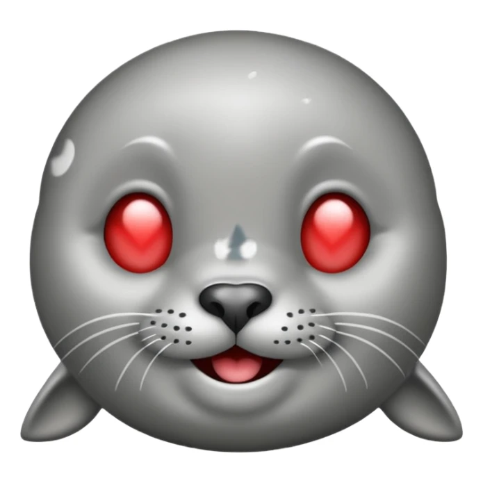 a seal with hearts in his eyes sticker