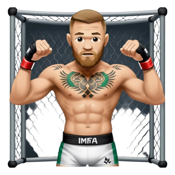 Conor mcreggor in the mma cage with whiskey sticker