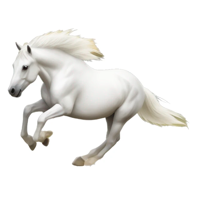 White stallion running in the prairieland sticker