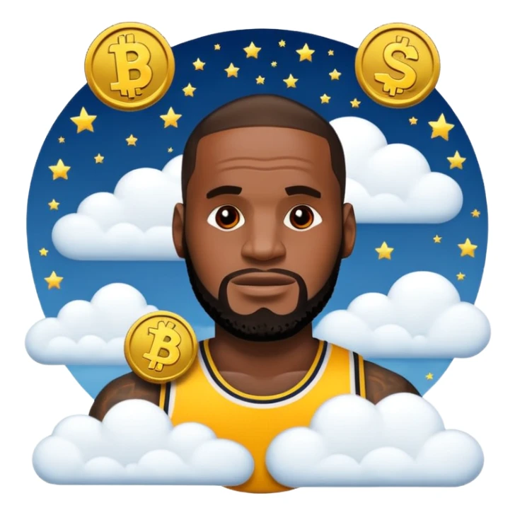 lebron james coin emoji  and text niggas in the sky sticker