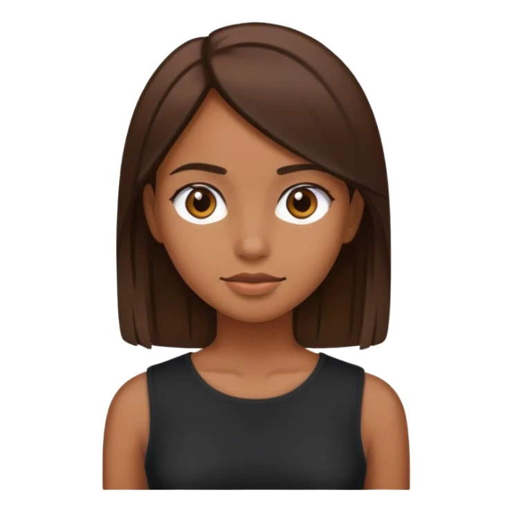 Brown straight-haired girl wearing black top sticker