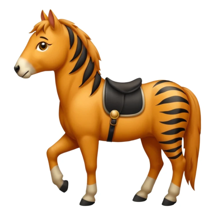 Un chat qui chevauche un cheval sticker