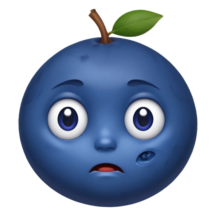 blueberry with a confused experssion sticker