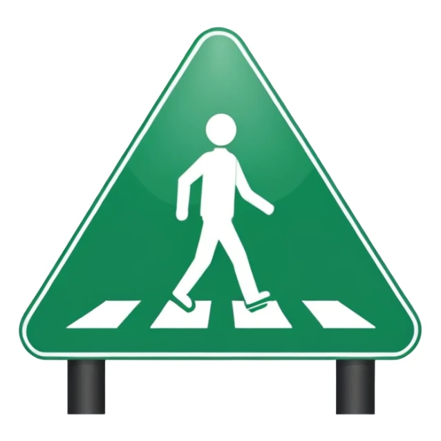 Crosswalk Light signal icon , Green walking man. sticker