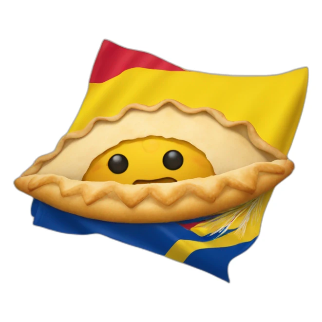 Empanada con ojos y una bandera de colombia sticker
