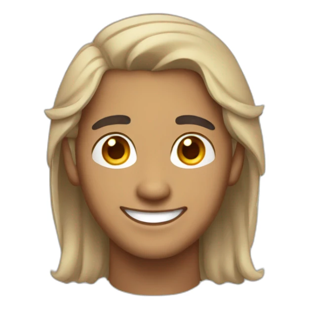 Light skin smiling indian guy with middle part hairstyle sticker