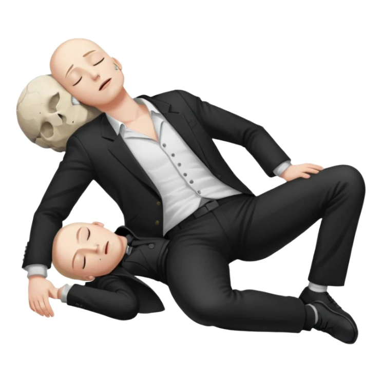 dead man full body with blazzer on floor with closed eyes sticker