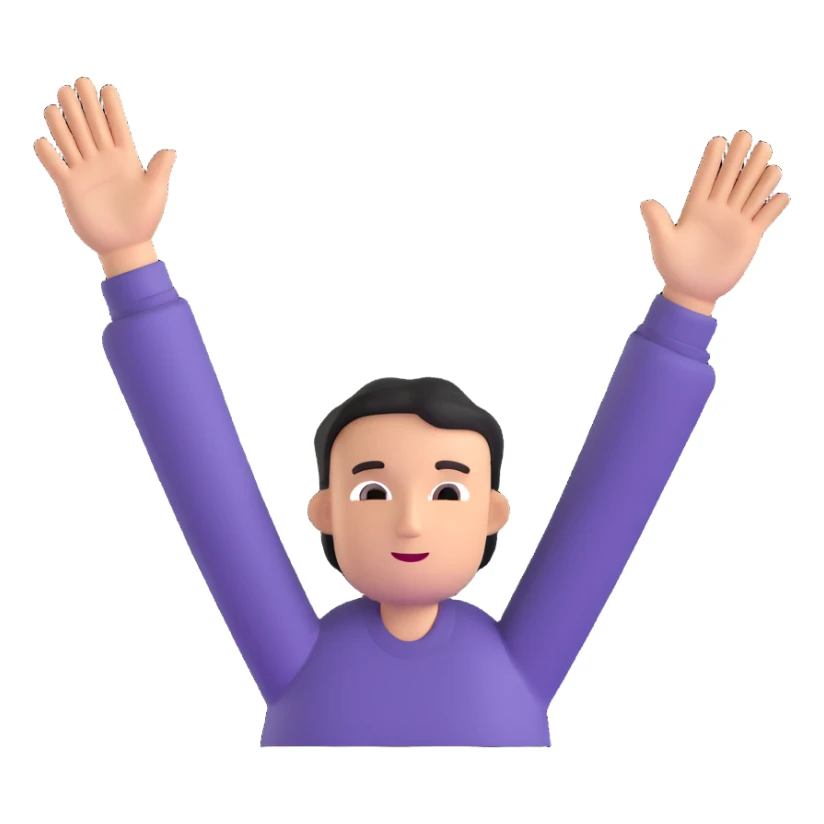 person raising hands in celebration reaching goal sticker