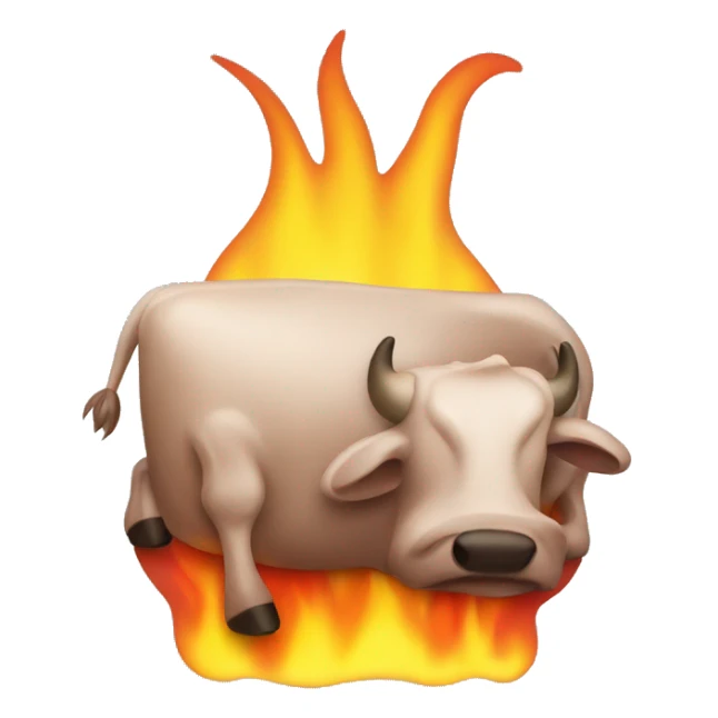 Flaming beef with gas around it sticker