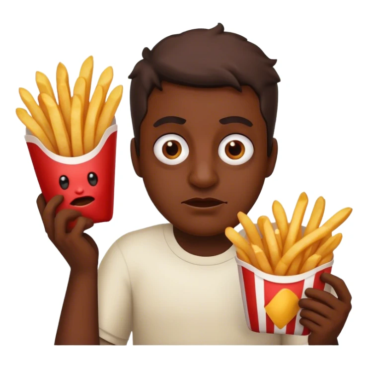 Ugly Guy who cried pataka fries sticker