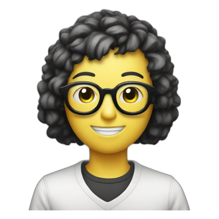 chatbot with glasses holding a book is black sticker