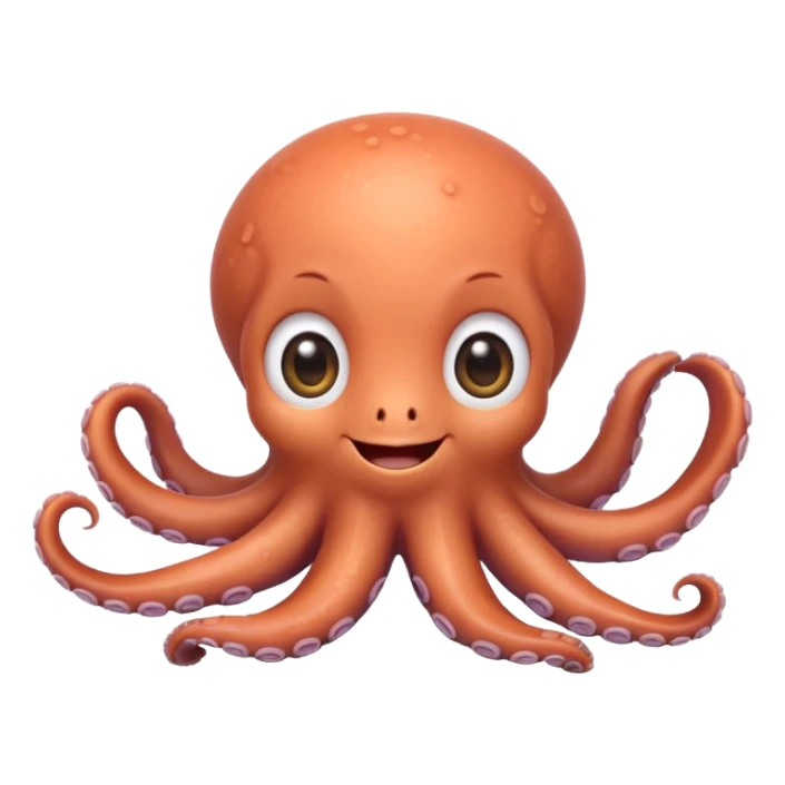 a cute baby octopus in emoji style sticker