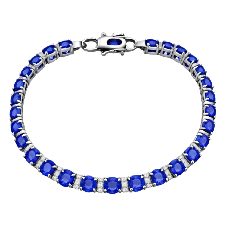 Isolated, 3d rendering, hyperrealistic, insane detail, 1.68 Carat Tanzanite & Diamond Cut Sapphire 14k W Gold PL Sterling Bracelet, 4k, dpi 300 sticker