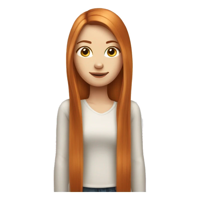 Beautiful girl with long straight ginger hair  sticker