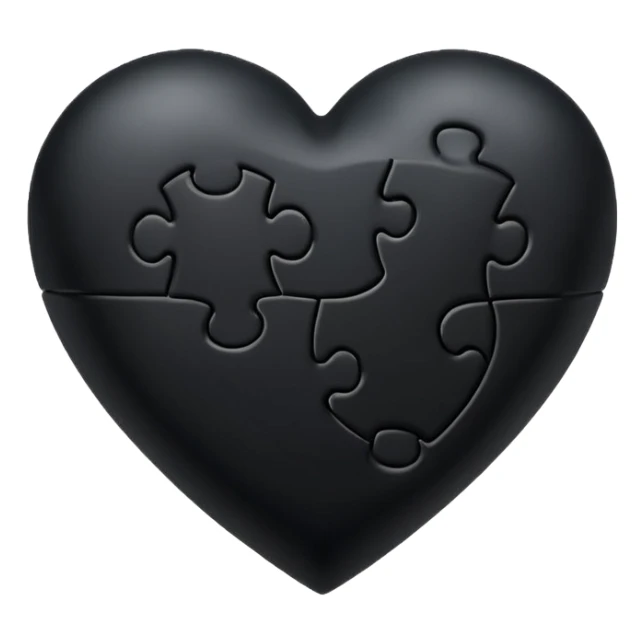 black heart with a puzzle piece sticker