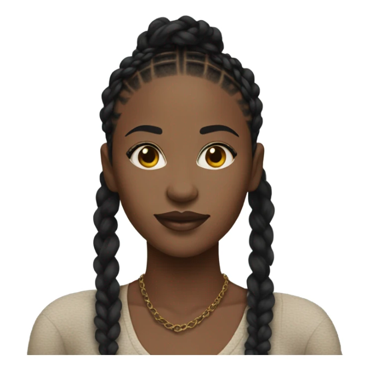 black woman with black boho braids and crop top sticker