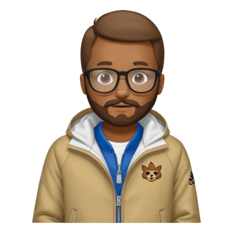 I need a weasel with beard and glasses in an adidas jacket sticker