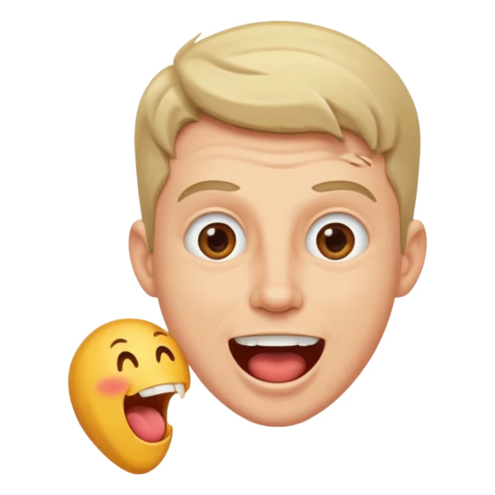 white man standing excited and drooling sticker