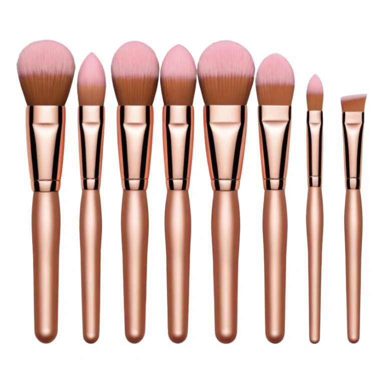 a set of rose gold makeup brushes  sticker