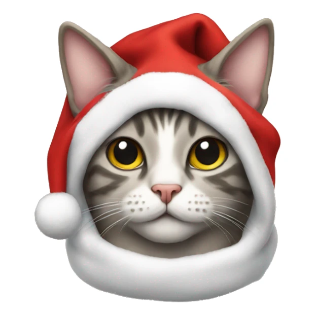 Cat in Christmas hoodie sticker