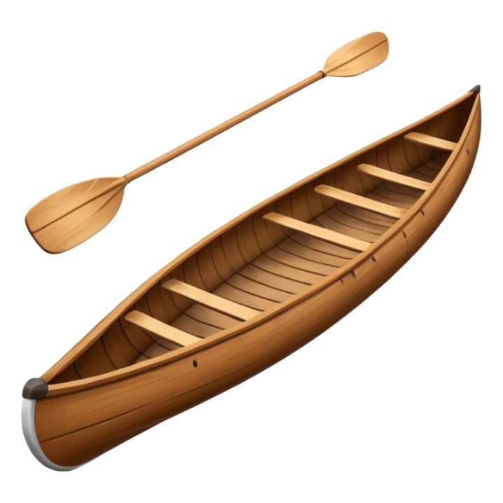 Canoe – Slim wooden canoe with paddles sticker