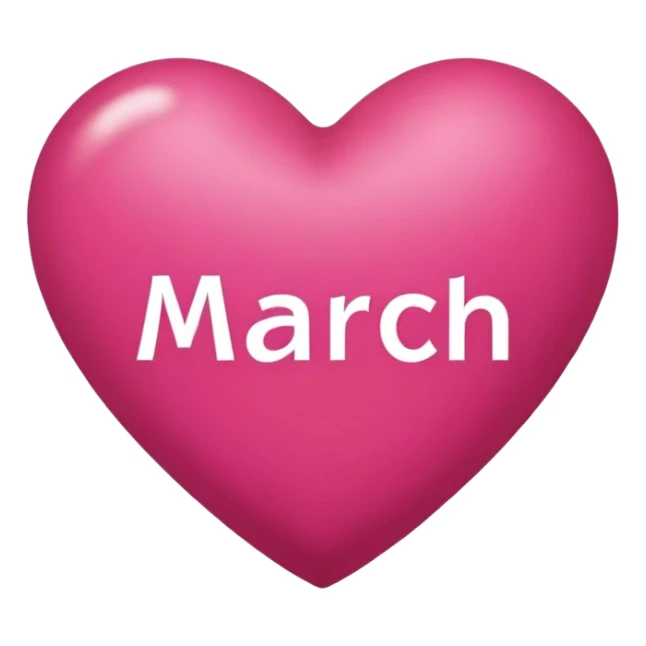 Dark pink heart with the words March8th in the middle  sticker