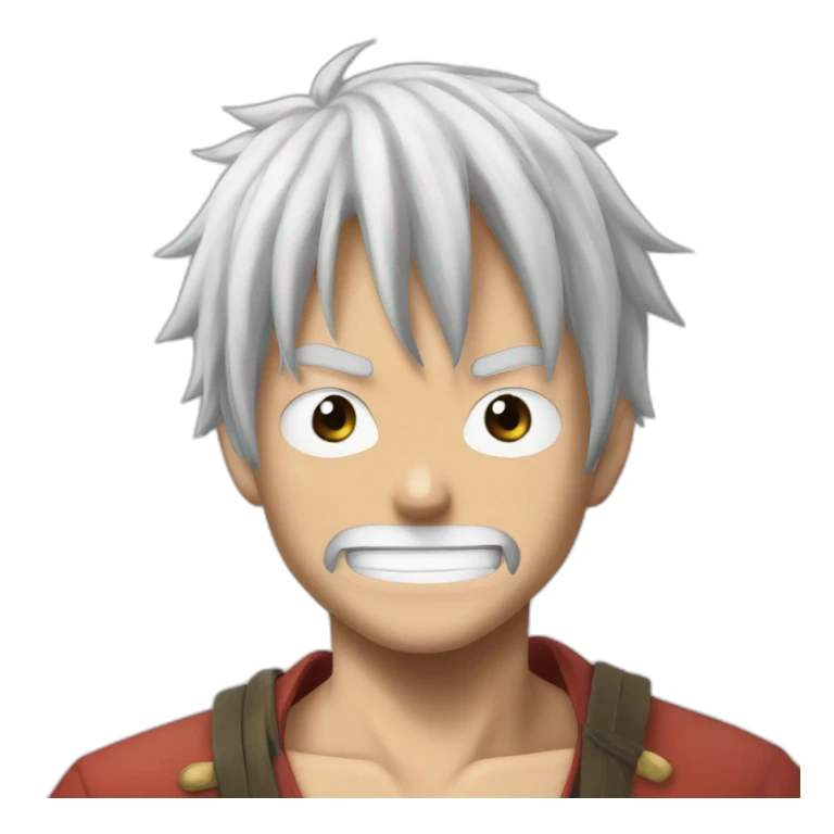 luffy white hair sticker